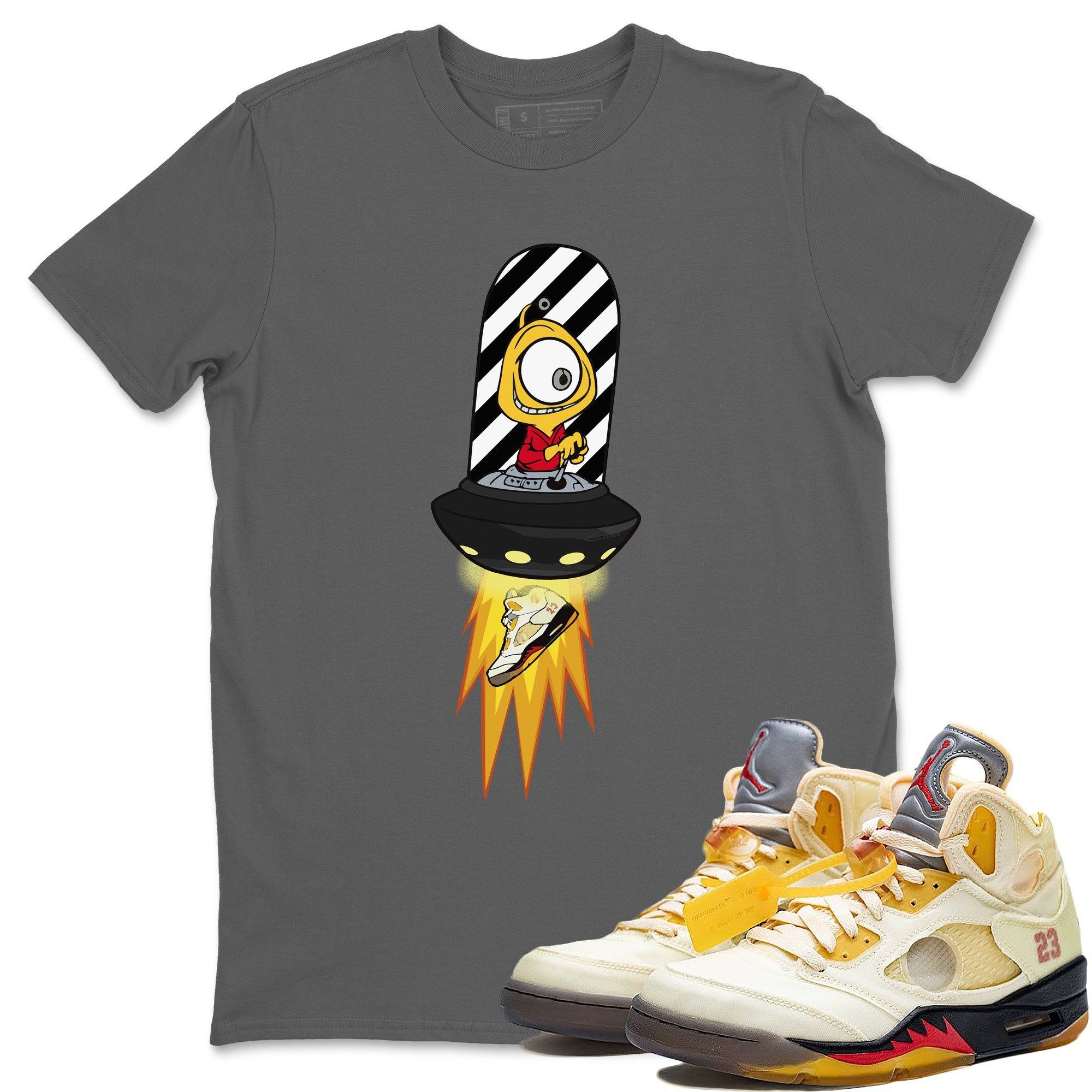 Alien Unisex Tops - Air Jordan 5 OFF-WHITE Sail