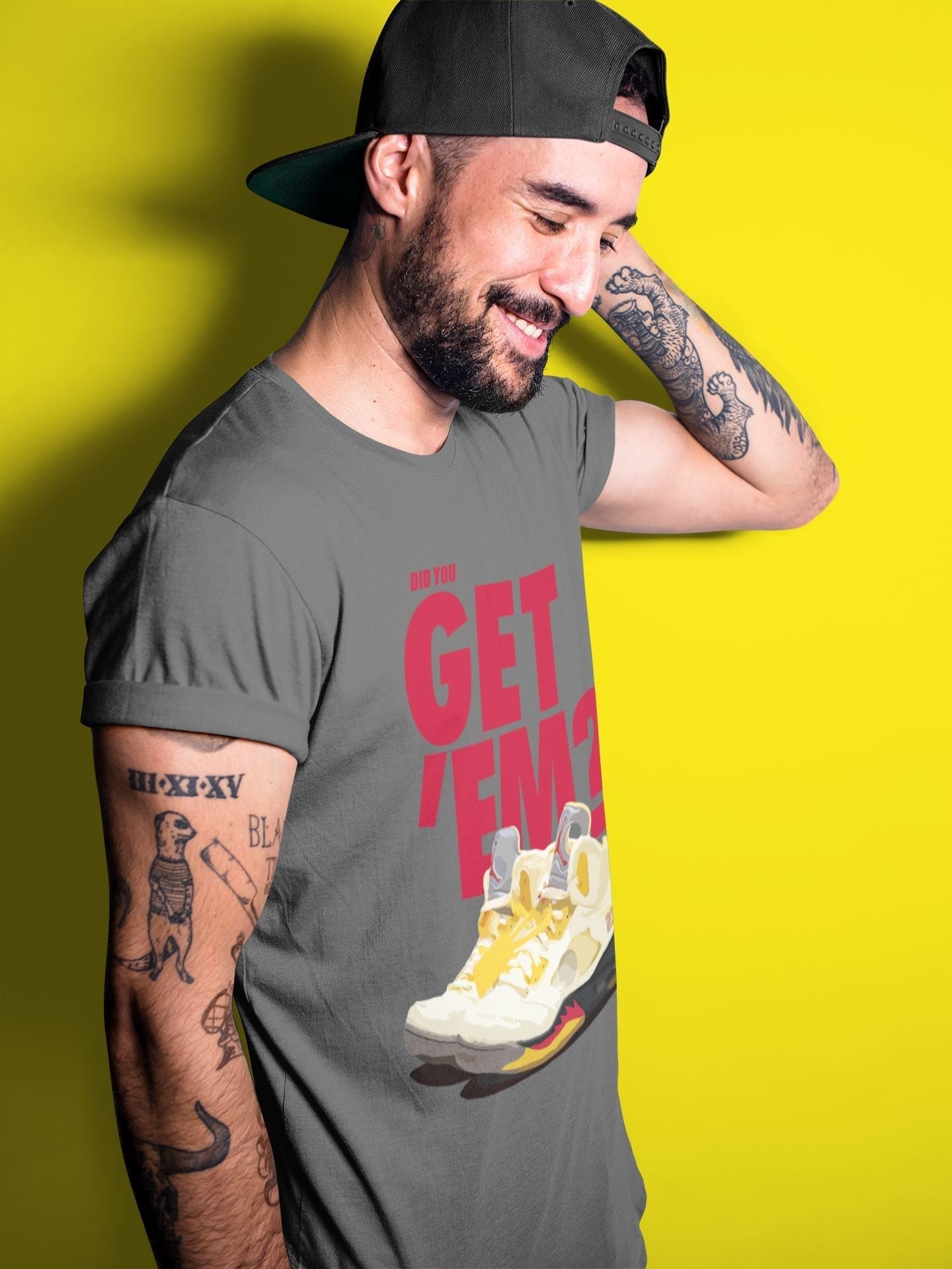Did You Get 'Em Unisex Tops - Air Jordan 5 OFF-WHITE Sail