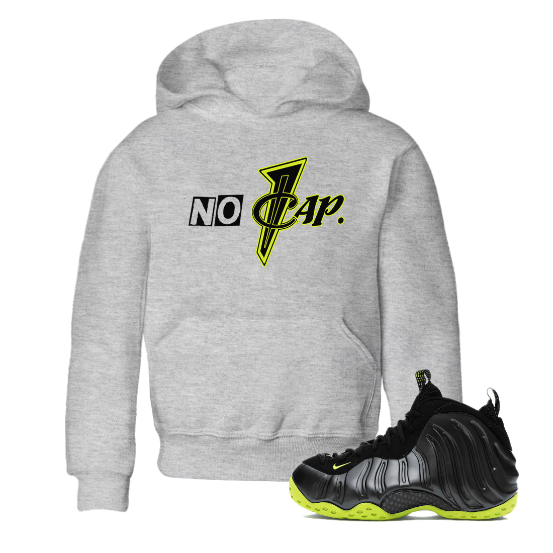 No Cap snkmatch Tees Kids - Air Foamposite One Black Volt