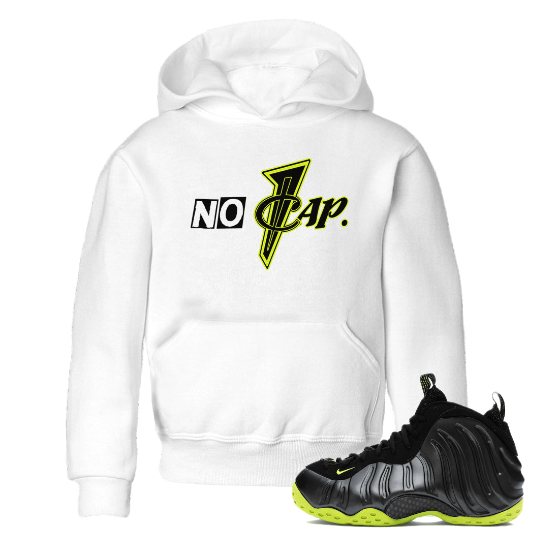 No Cap snkmatch Tees Kids - Air Foamposite One Black Volt