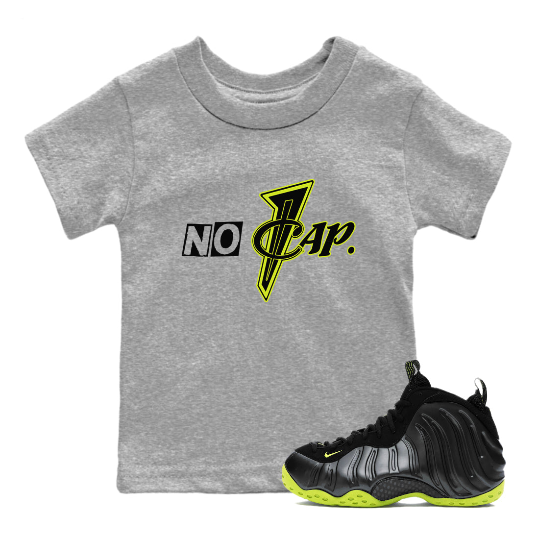No Cap snkmatch Tees Kids - Air Foamposite One Black Volt