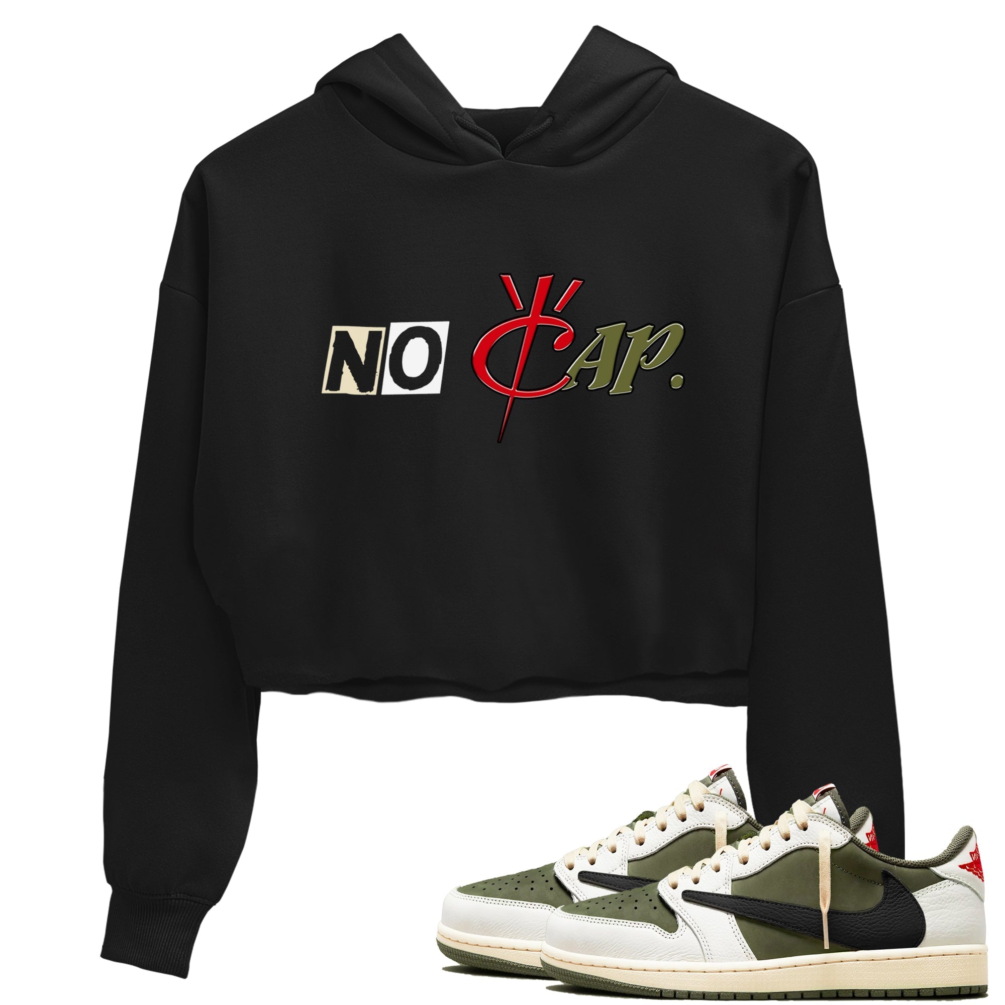 No Cap snkmatch Women's Top - Air Jordan 1 Travis Scott Medium Olive