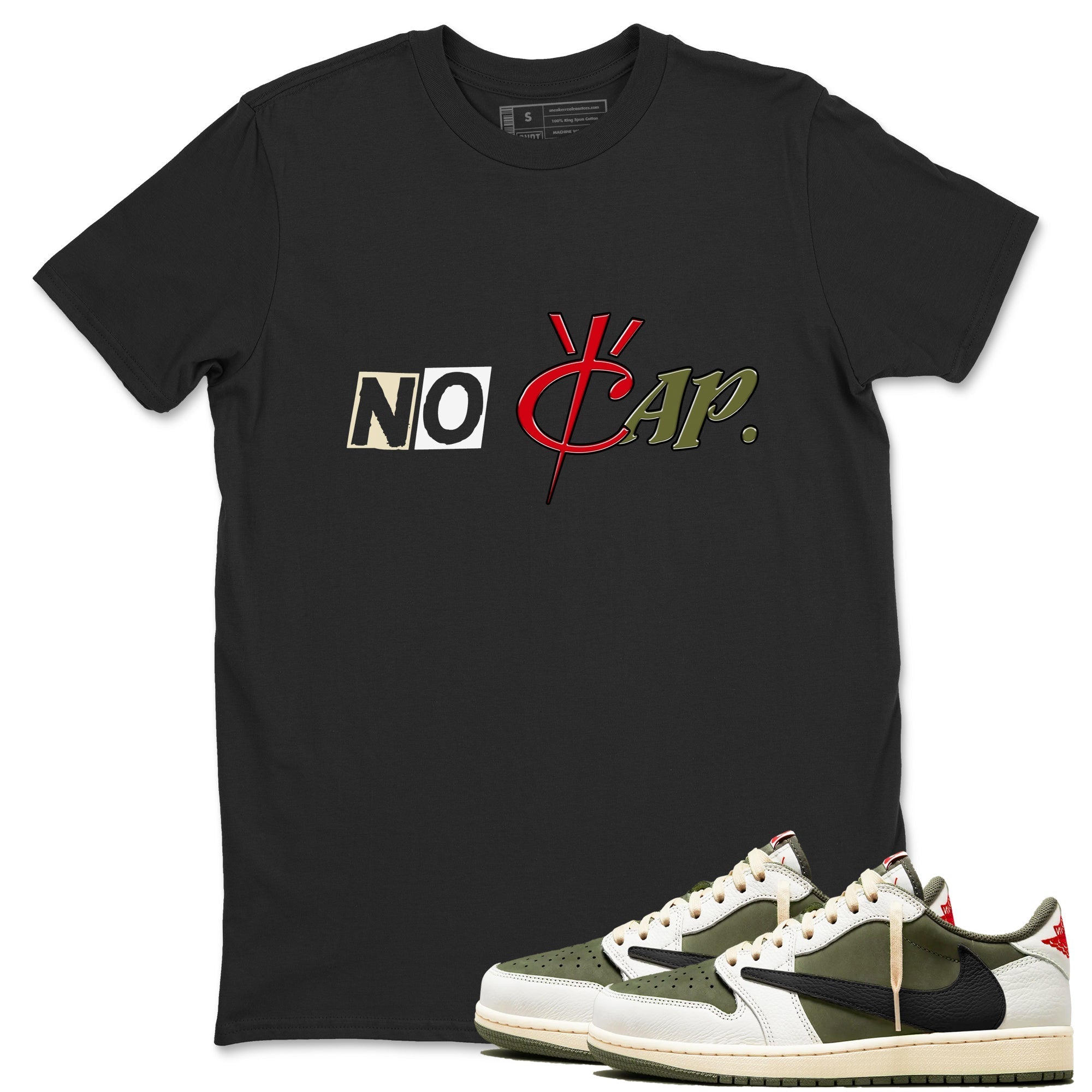 No Cap snkmatch Tees - Air Jordan 1 Travis Scott Medium Olive