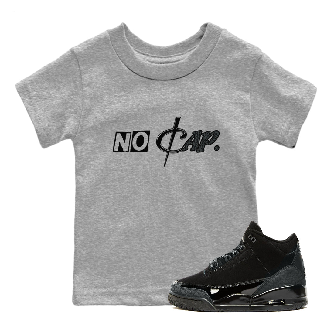 No Cap snkmatch Tees Kids - Air Jordan 3 Black Cat