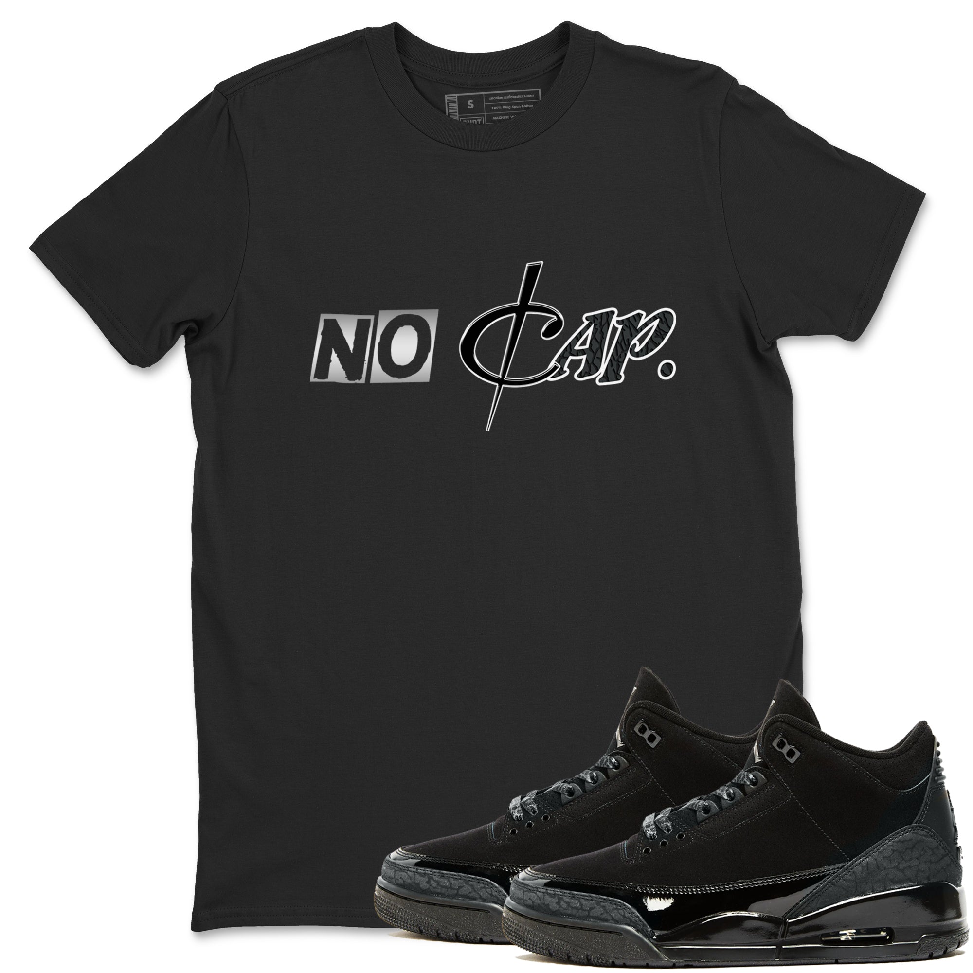 No Cap snkmatch Tees - Air Jordan 3 Black Cat