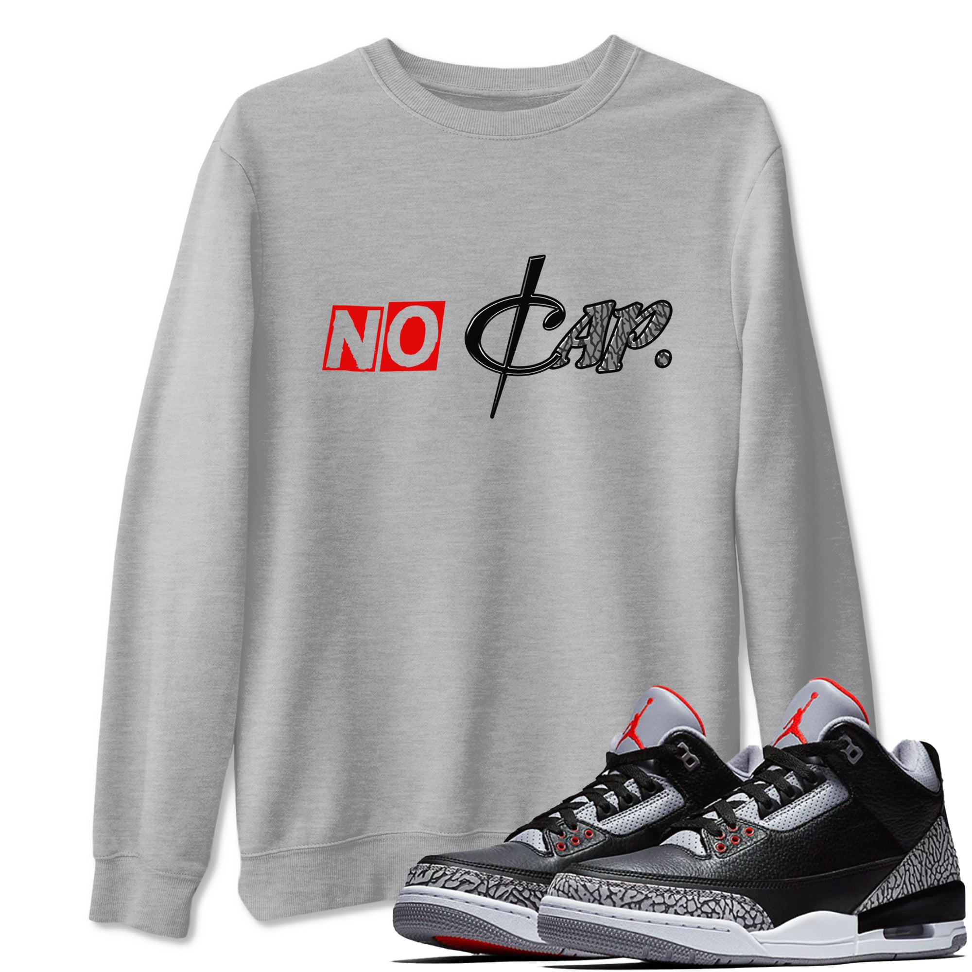 No Cap snkmatch Tees - Air Jordan 3 Black Cement