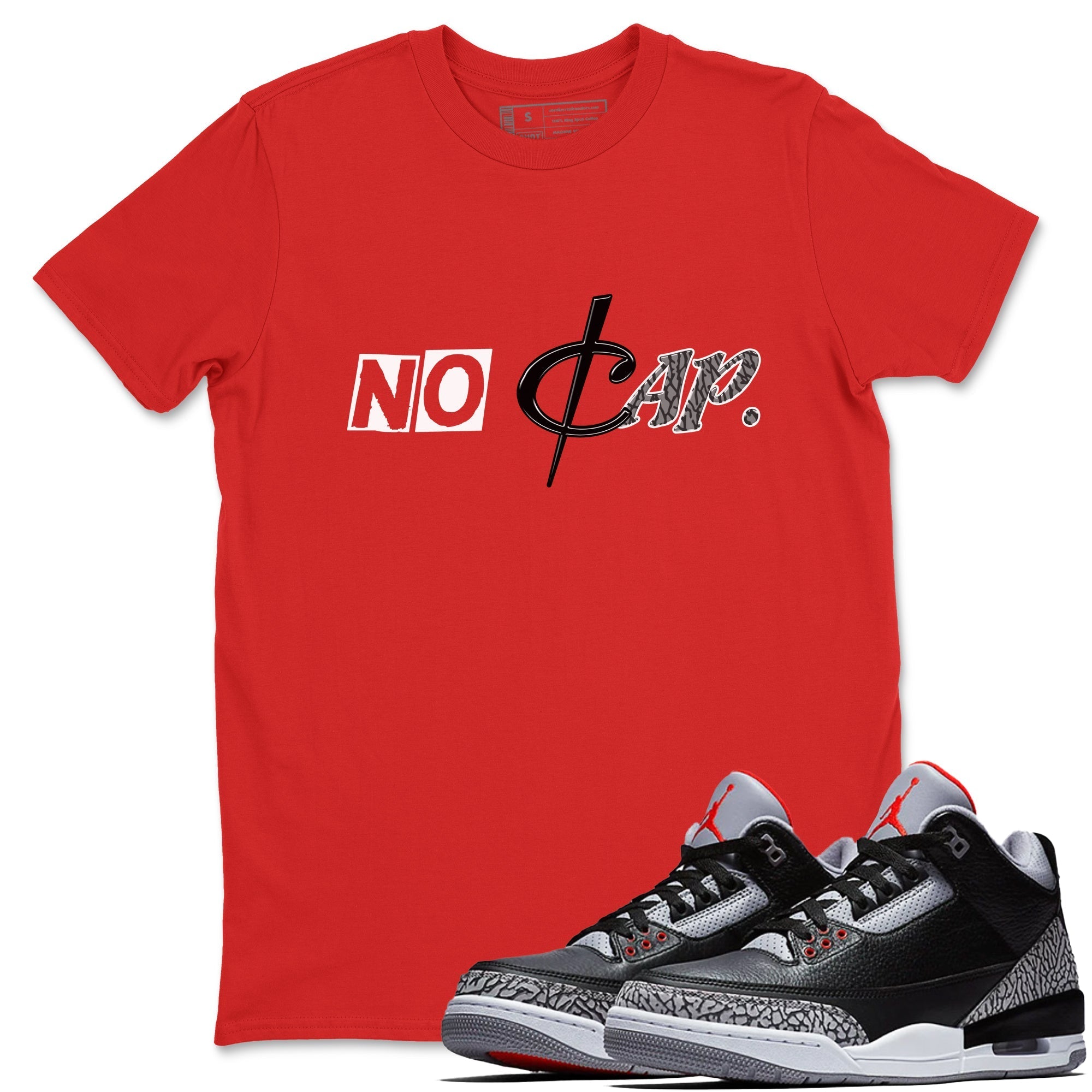 No Cap snkmatch Tees - Air Jordan 3 Black Cement