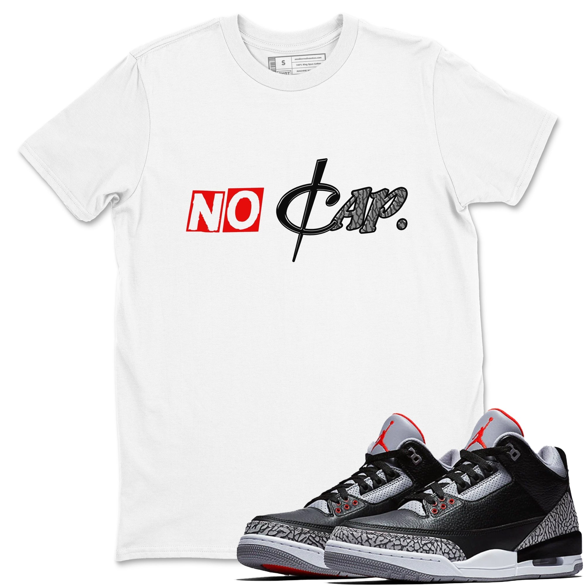 No Cap snkmatch Tees - Air Jordan 3 Black Cement