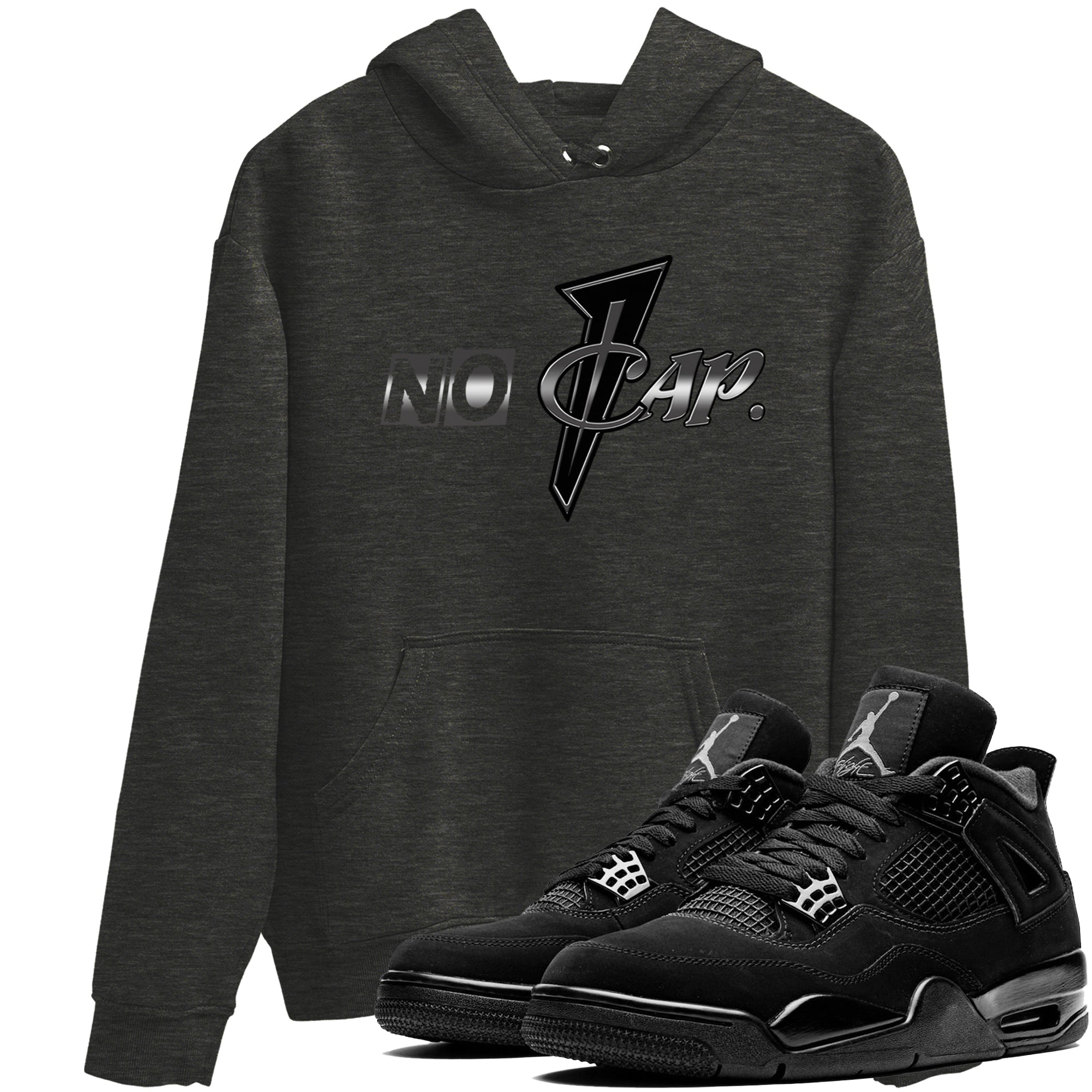 No Cap snkmatch Tees - Air Jordan 4 Black Cat