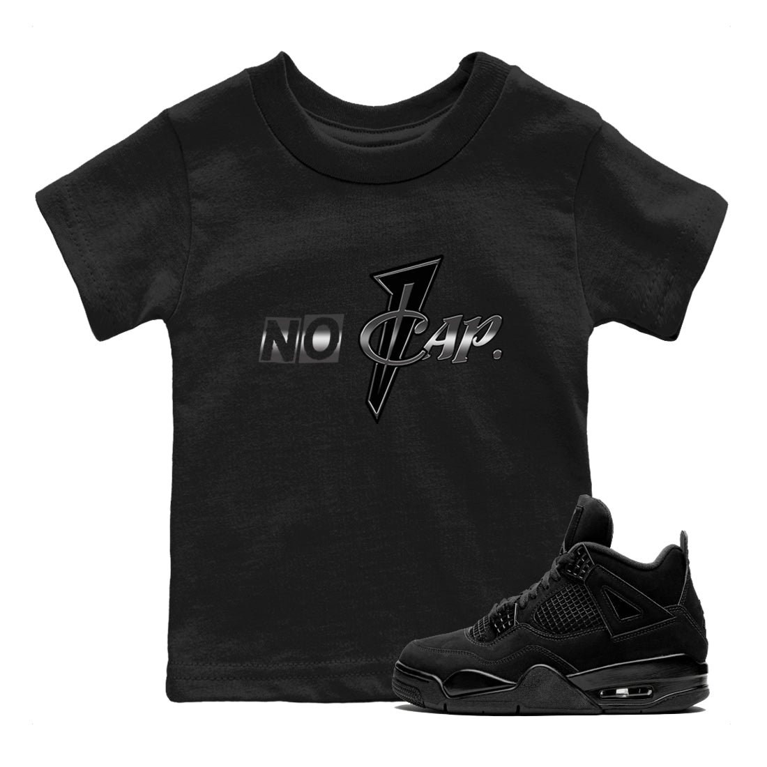 No Cap snkmatch Tees Kids - Air Jordan 4 Black Cat