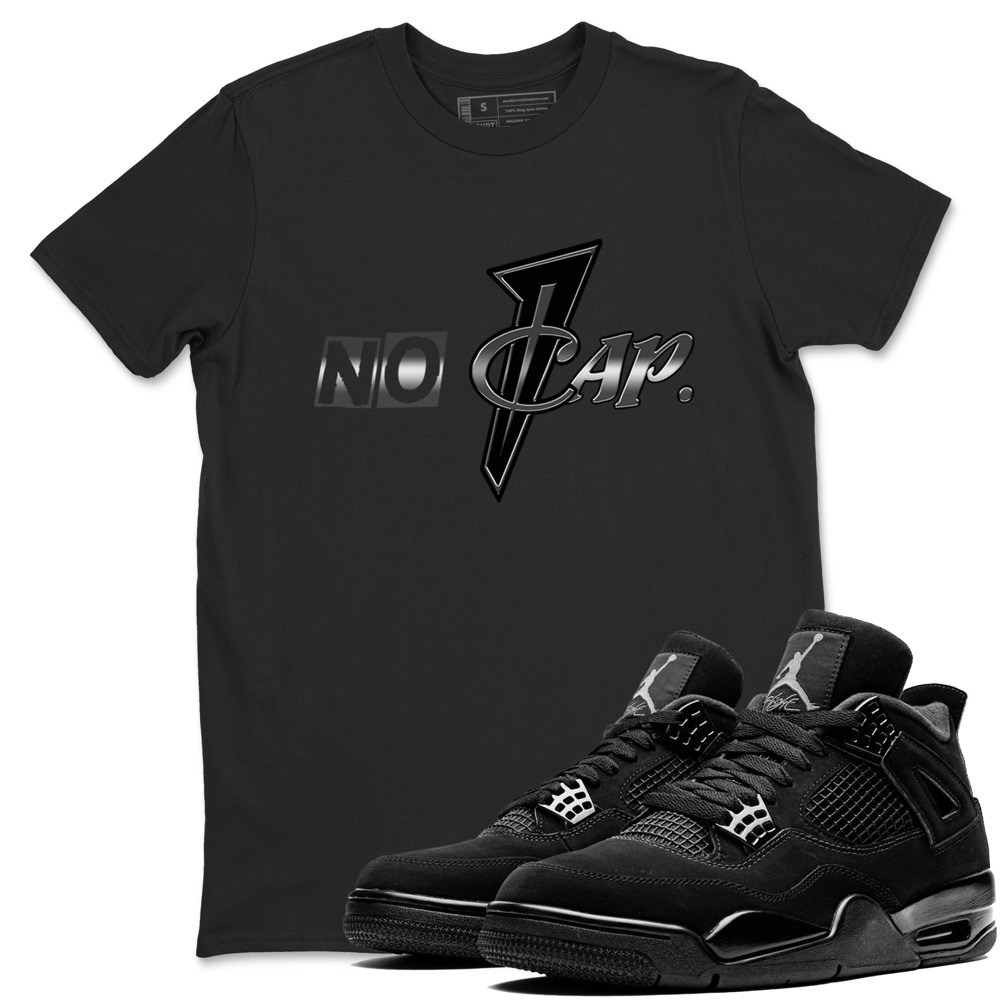 No Cap snkmatch Tees - Air Jordan 4 Black Cat