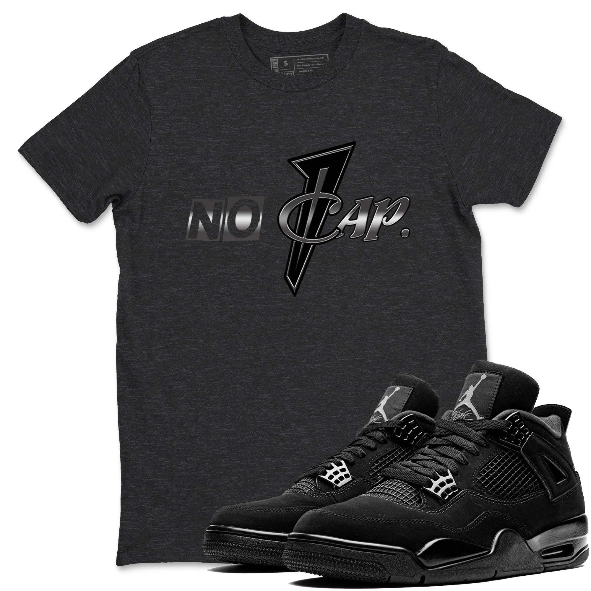 No Cap snkmatch Tees - Air Jordan 4 Black Cat