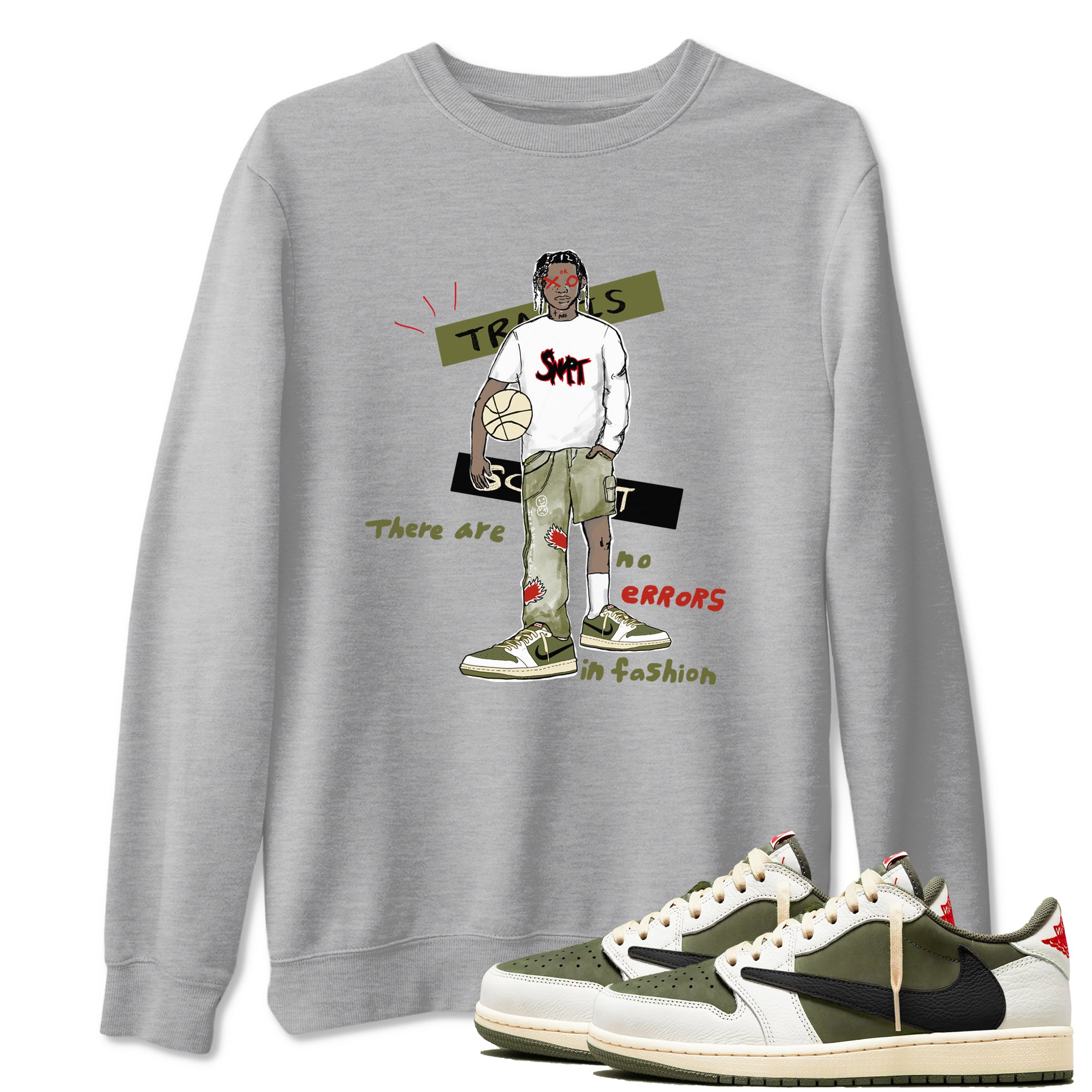No Errors In Fashion snkmatch Tees - Air Jordan 1 Travis Scott Medium Olive