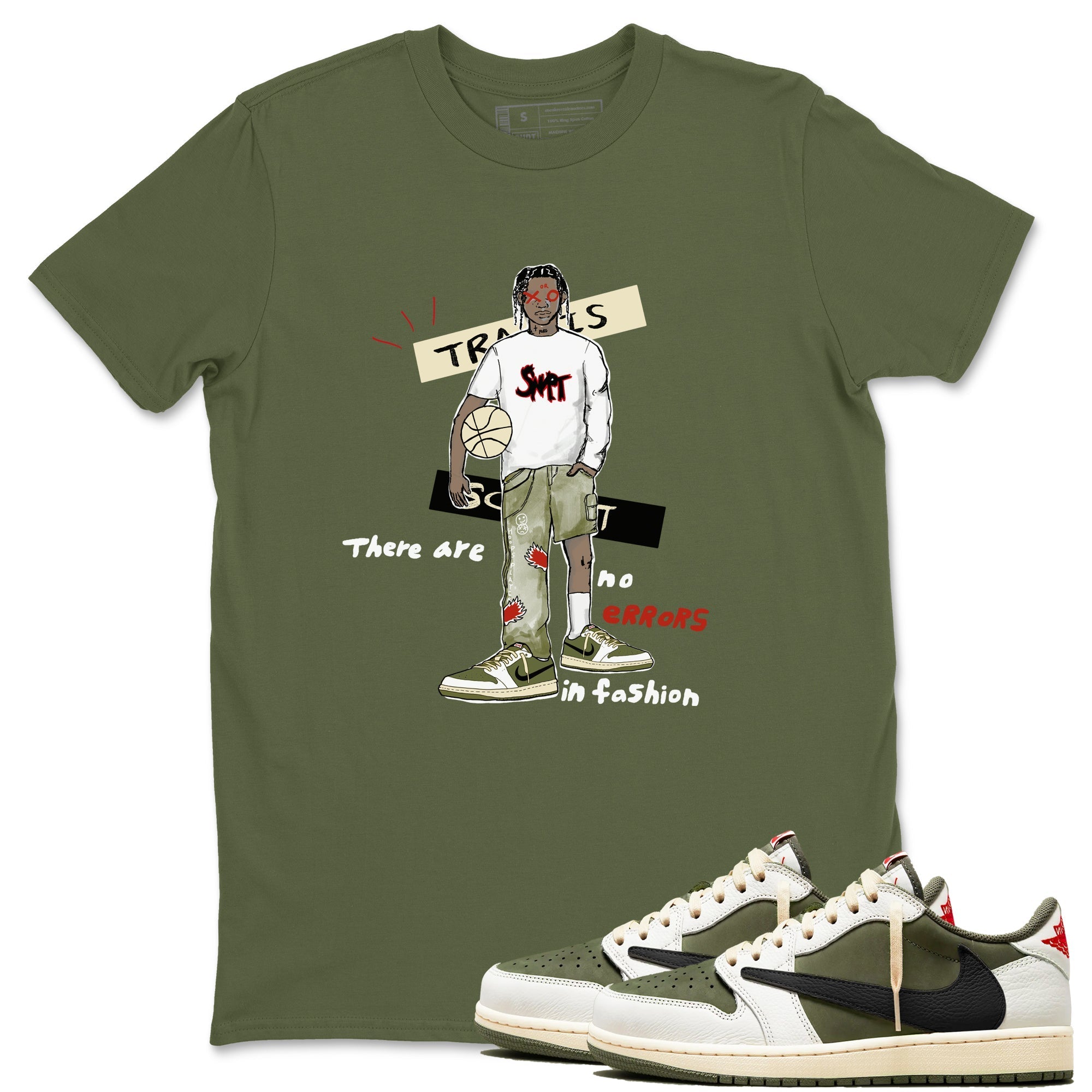 No Errors In Fashion snkmatch Tees - Air Jordan 1 Travis Scott Medium Olive