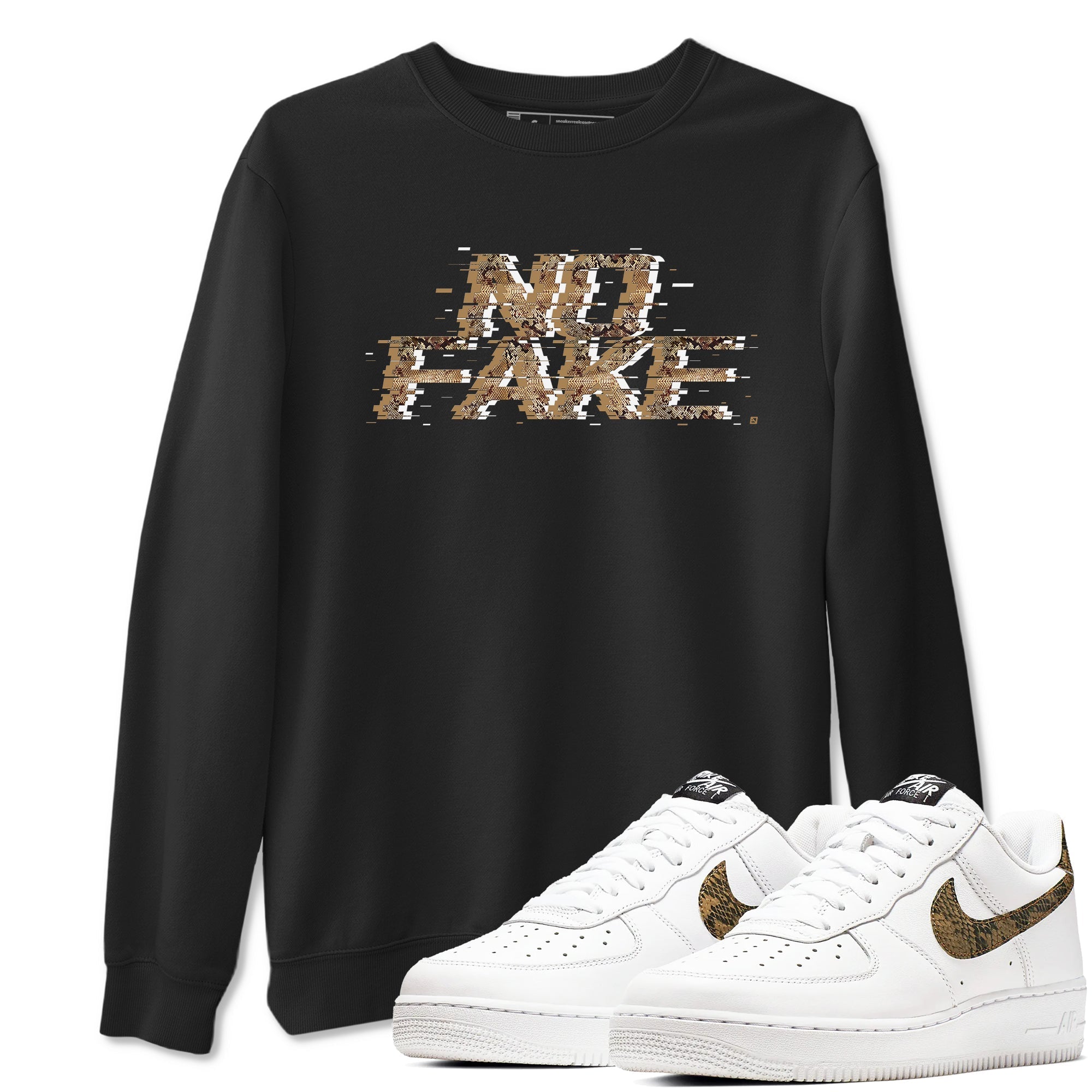 No Fake Glitch snkmatch Tees - Air Force 1 Ivory Snake