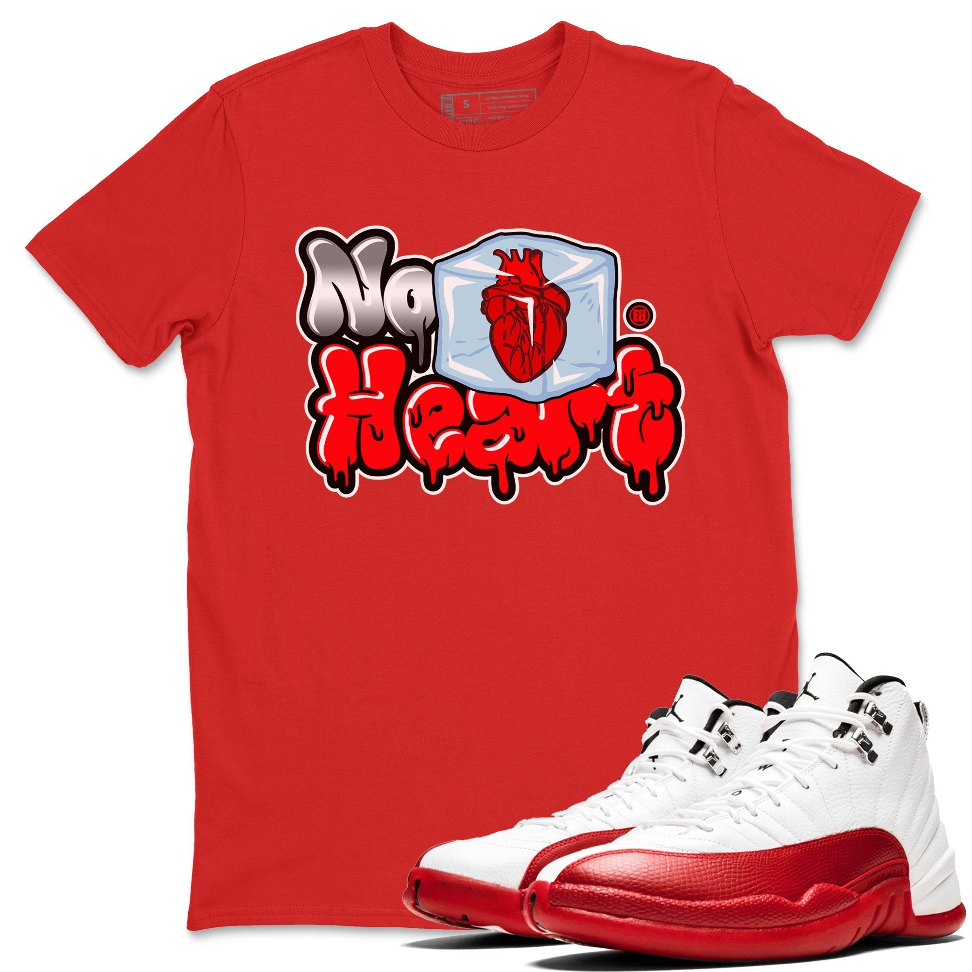 No Hearts snkmatch Tee - Air Jordan 12 Cherry