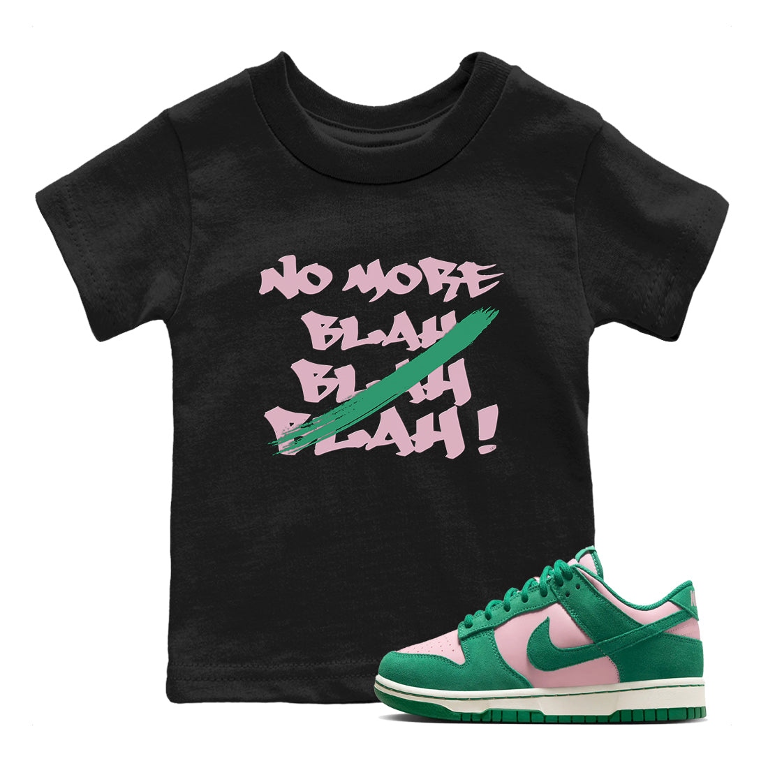 No More Blah snkmatch Tees Kids - Dunk Medium Soft Pink Malachite