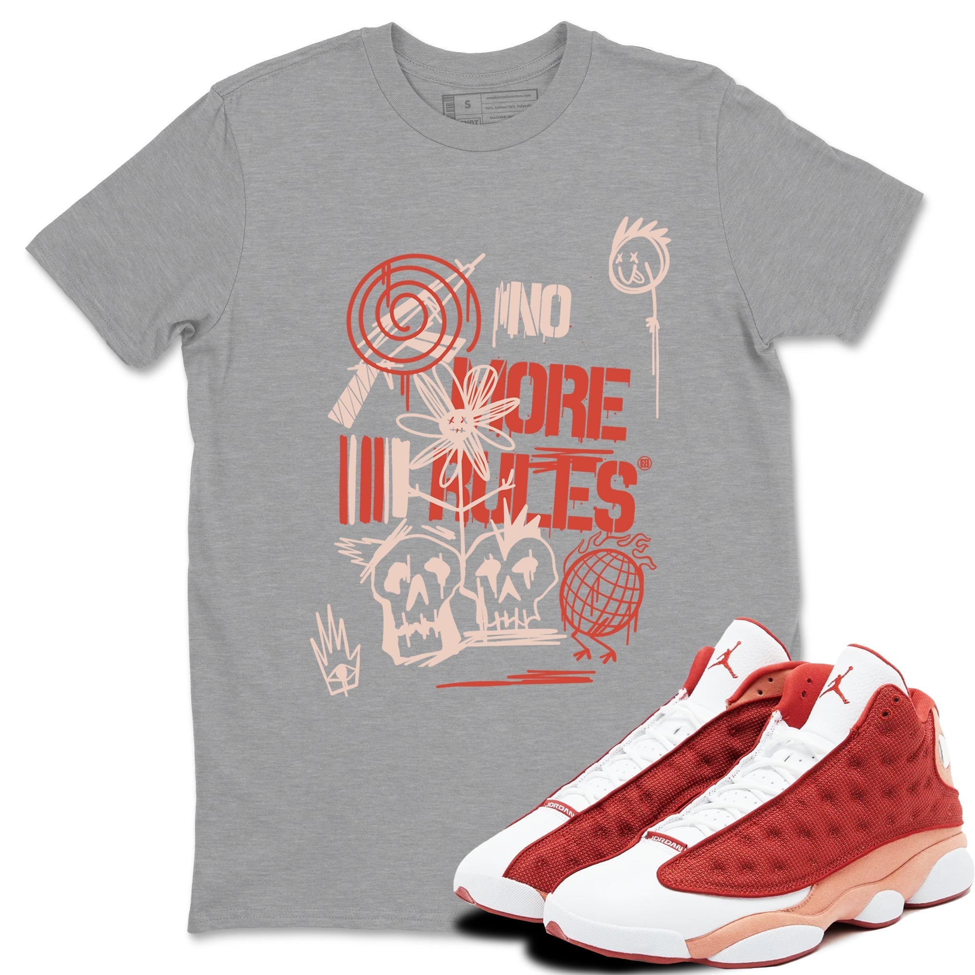 No More Rules snkmatch Tees - Air Jordan 13 Dune Red
