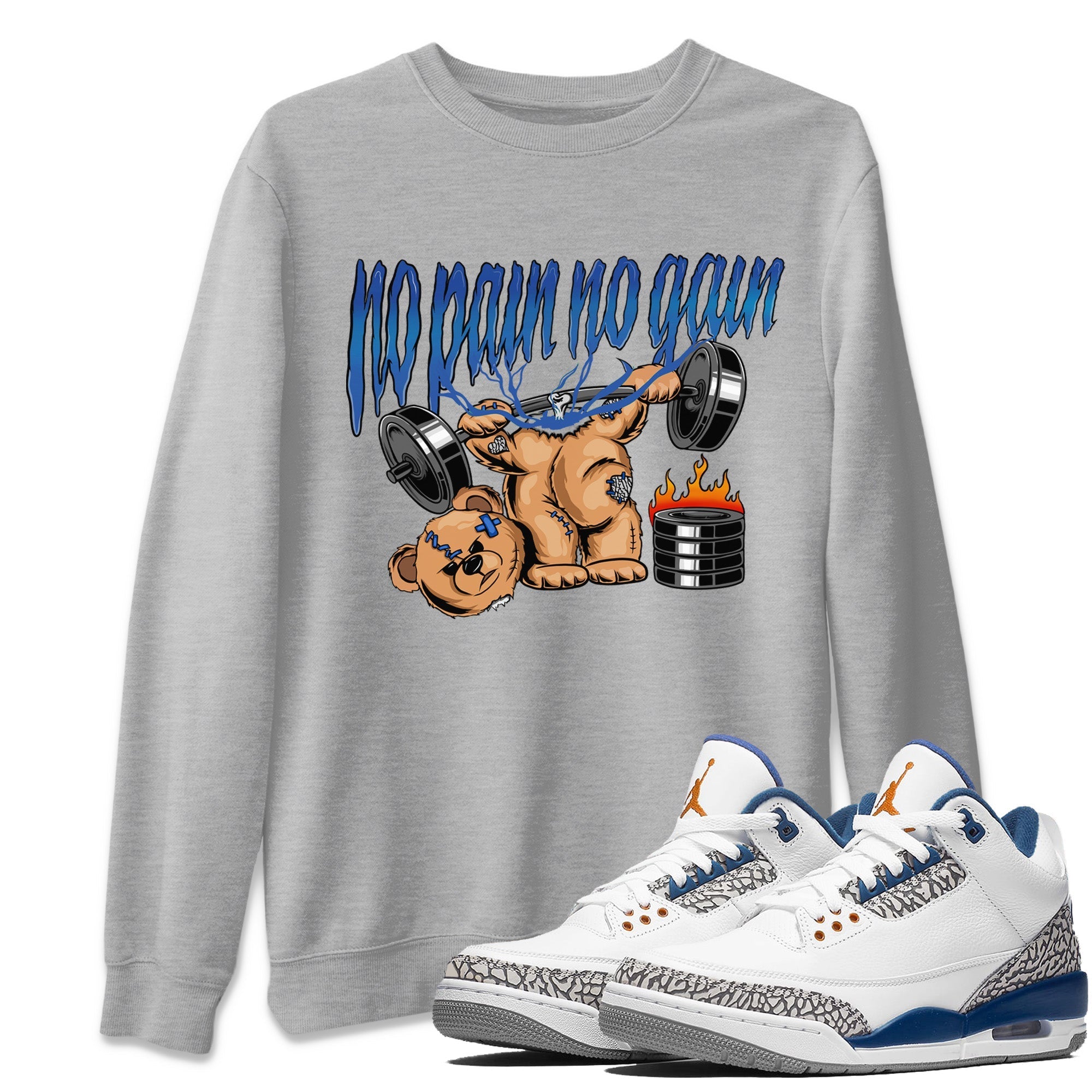 No Pain No Gain Unisex Tops - Air Jordan 3 Wizards