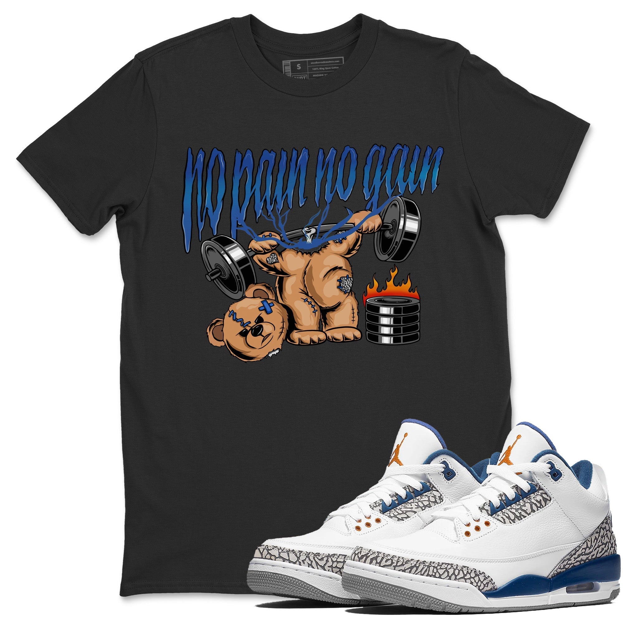 No Pain No Gain Unisex Tops - Air Jordan 3 Wizards