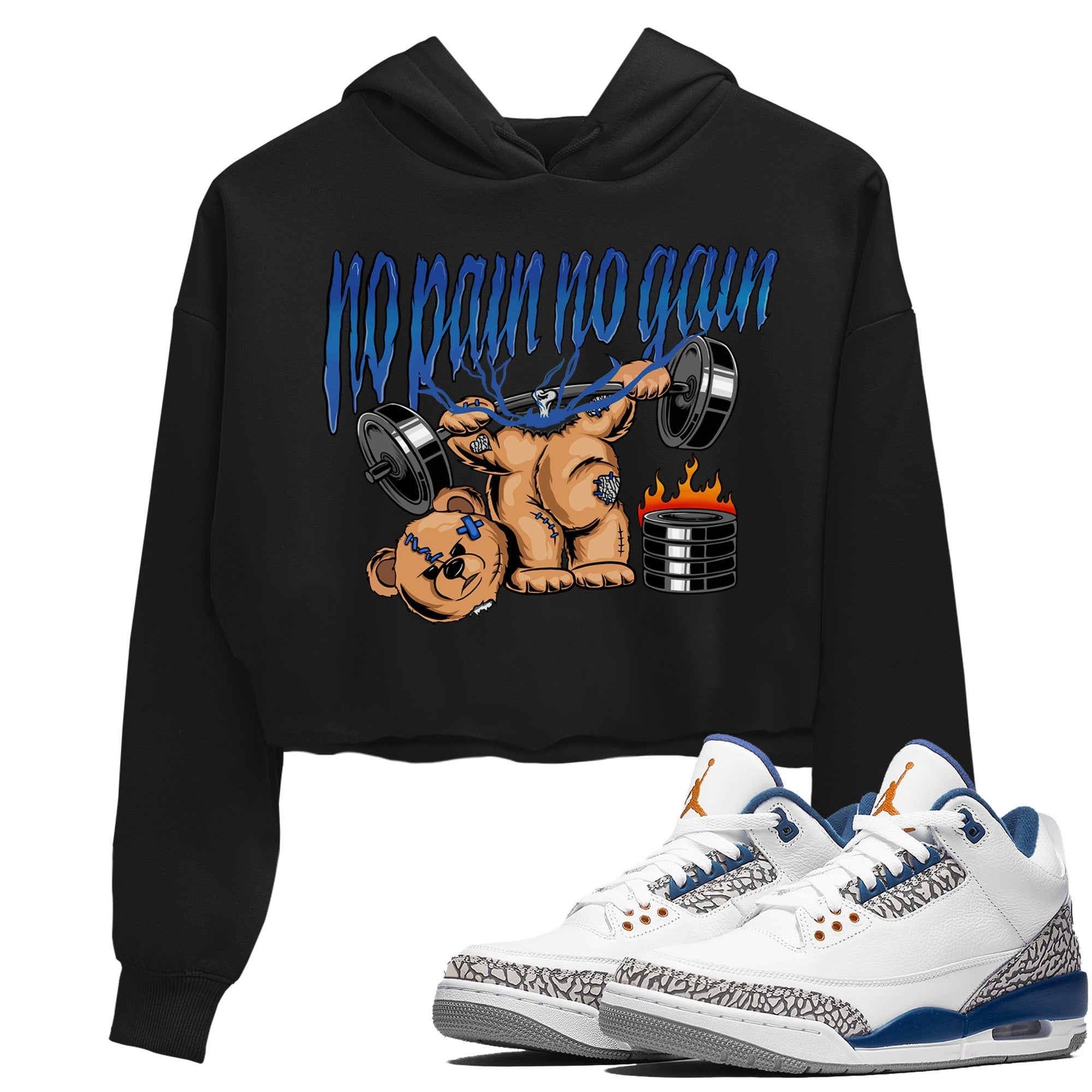 No Pain No Gain Women's Tops - Air Jordan 3 Wizards