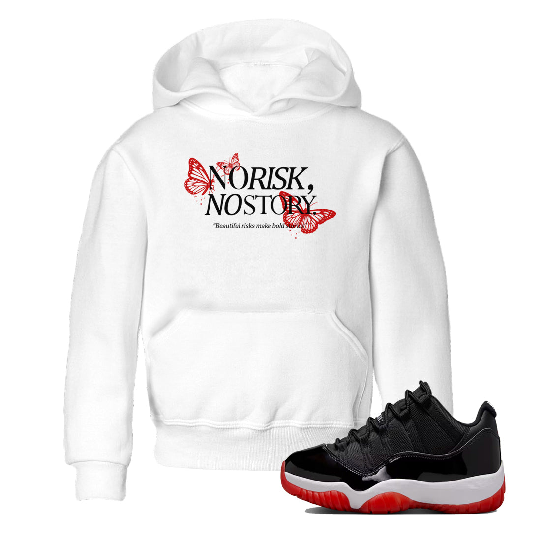 No Risk No Story snkmatch Tees Kids - Air Jordan 11 Bred