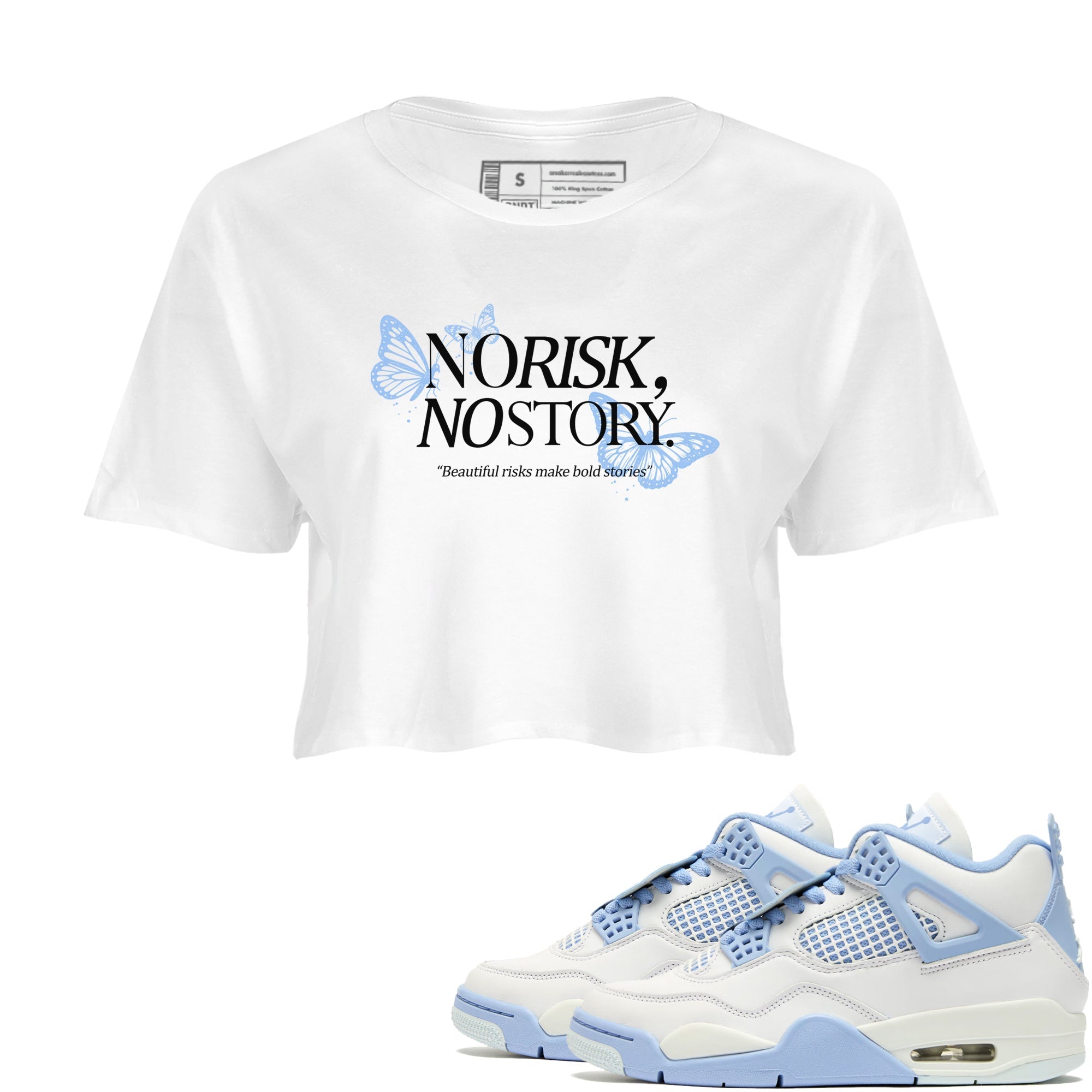 No Risk No Story snkmatch Women's Top - Air Jordan 4 Forget Me Not