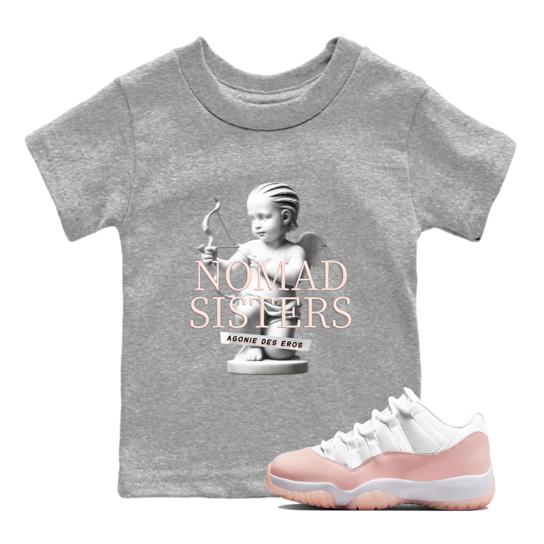 Nomad Sisters snkmatch Tees Kids - Air Jordan 11 Legend Pink