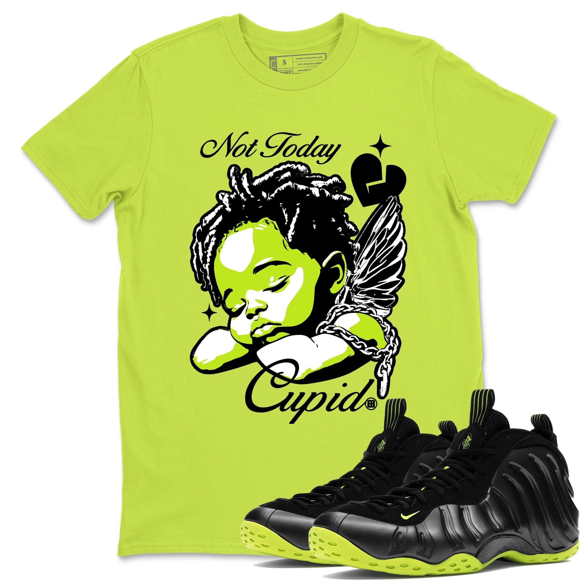 Not Today Cupid snkmatch Tees - Air Foamposite One Black Volt