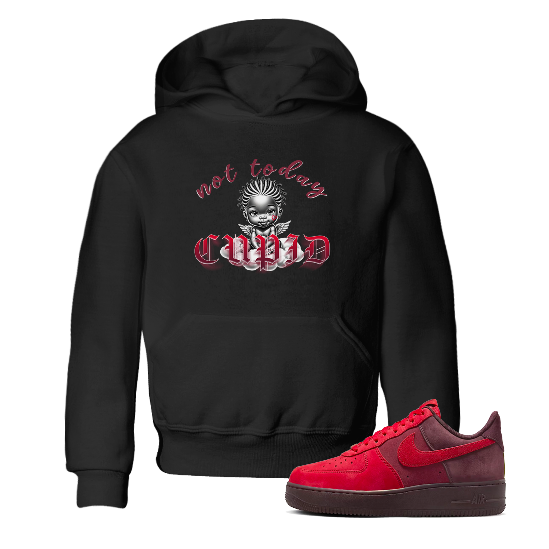 Not Today Cupid snkmatch Tees Kids - Air Force 1 Layers Of Love