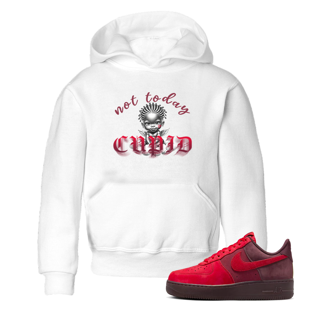Not Today Cupid snkmatch Tees Kids - Air Force 1 Layers Of Love