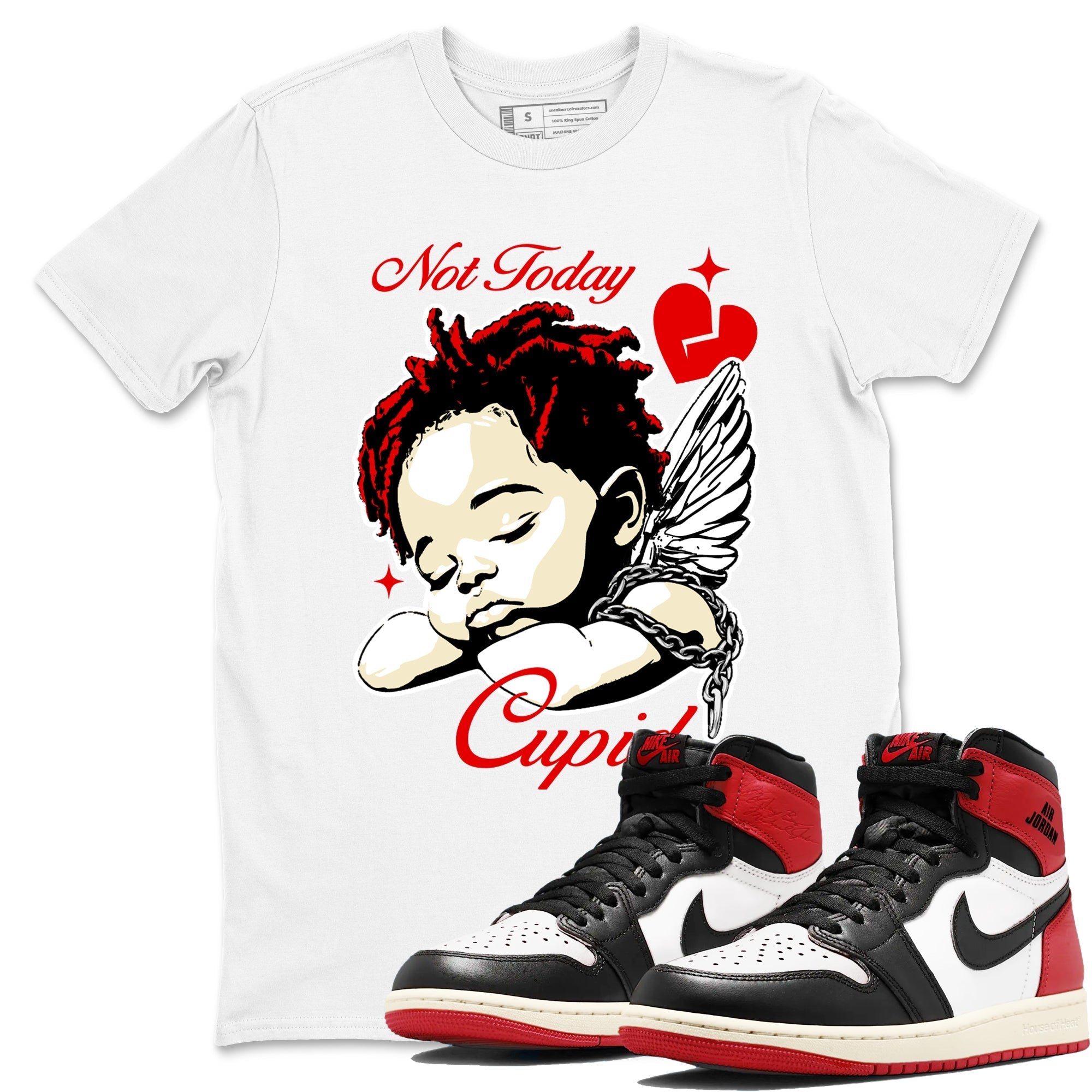 Not Today Cupid snkmatch Tees - Air Jordan 1 Black Toe Reimagined
