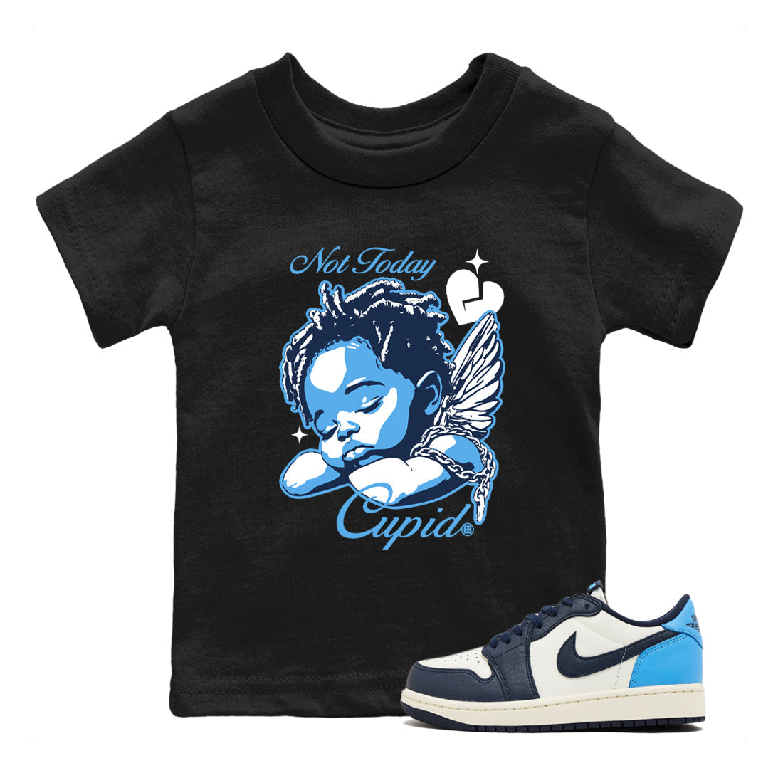 Not Today Cupid snkmatch Tees Kids - Air Jordan 1 Obsidian