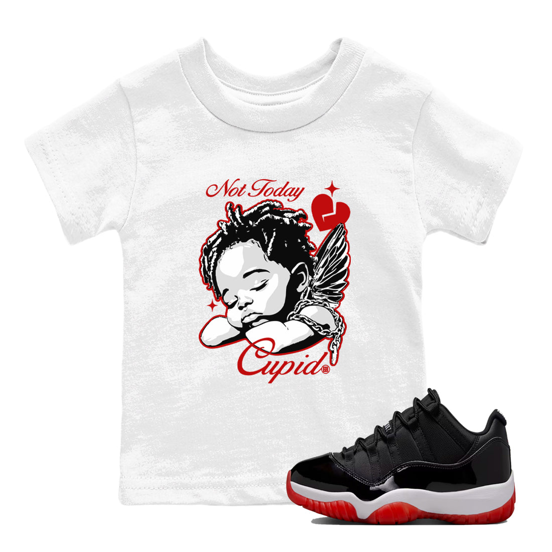 Not Today Cupid snkmatch Tees Kids - Air Jordan 11 Bred