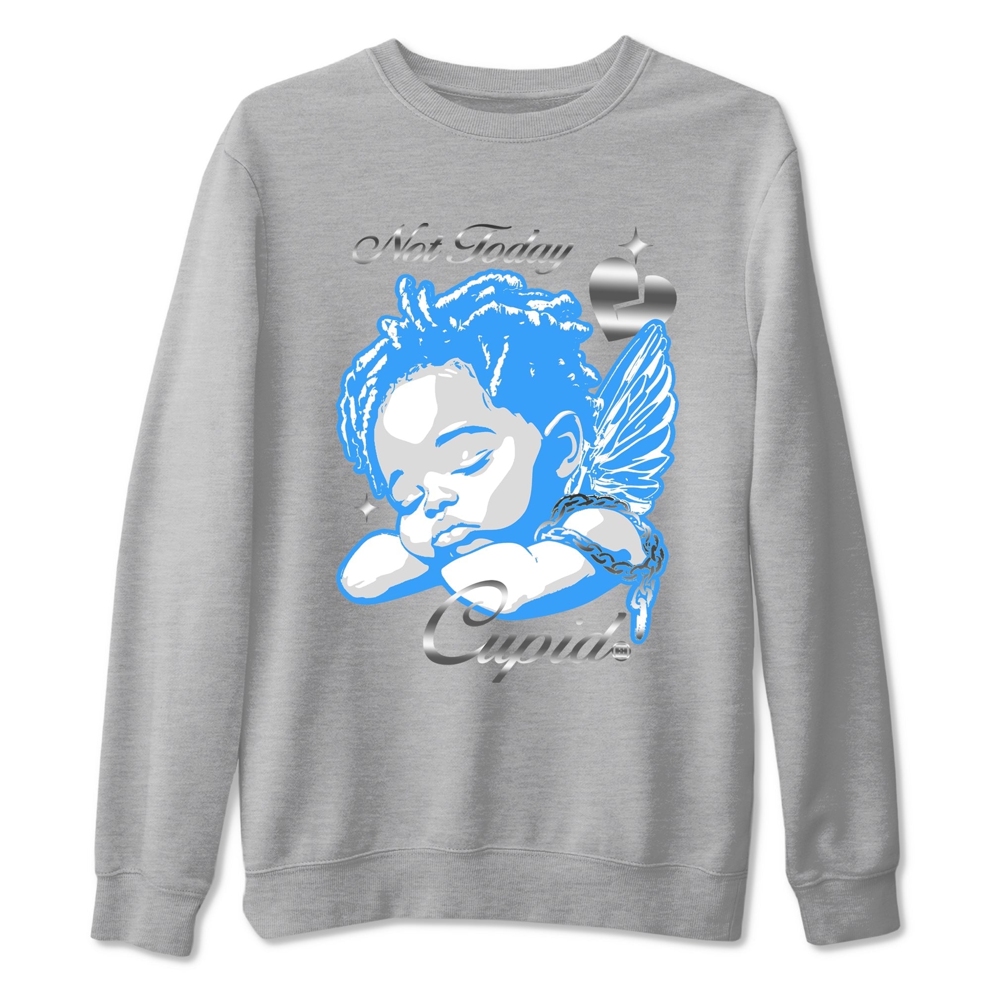 Not Today Cupid snkmatch Tees - Air Jordan 12 White and University Blue