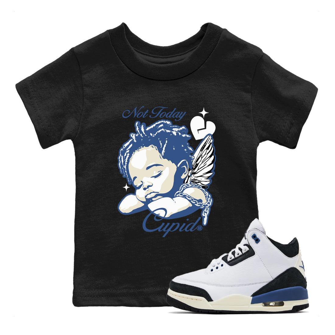 Not Today Cupid snkmatch Tees Kids - Air Jordan 3 A Ma Maniere x Diffused Blue