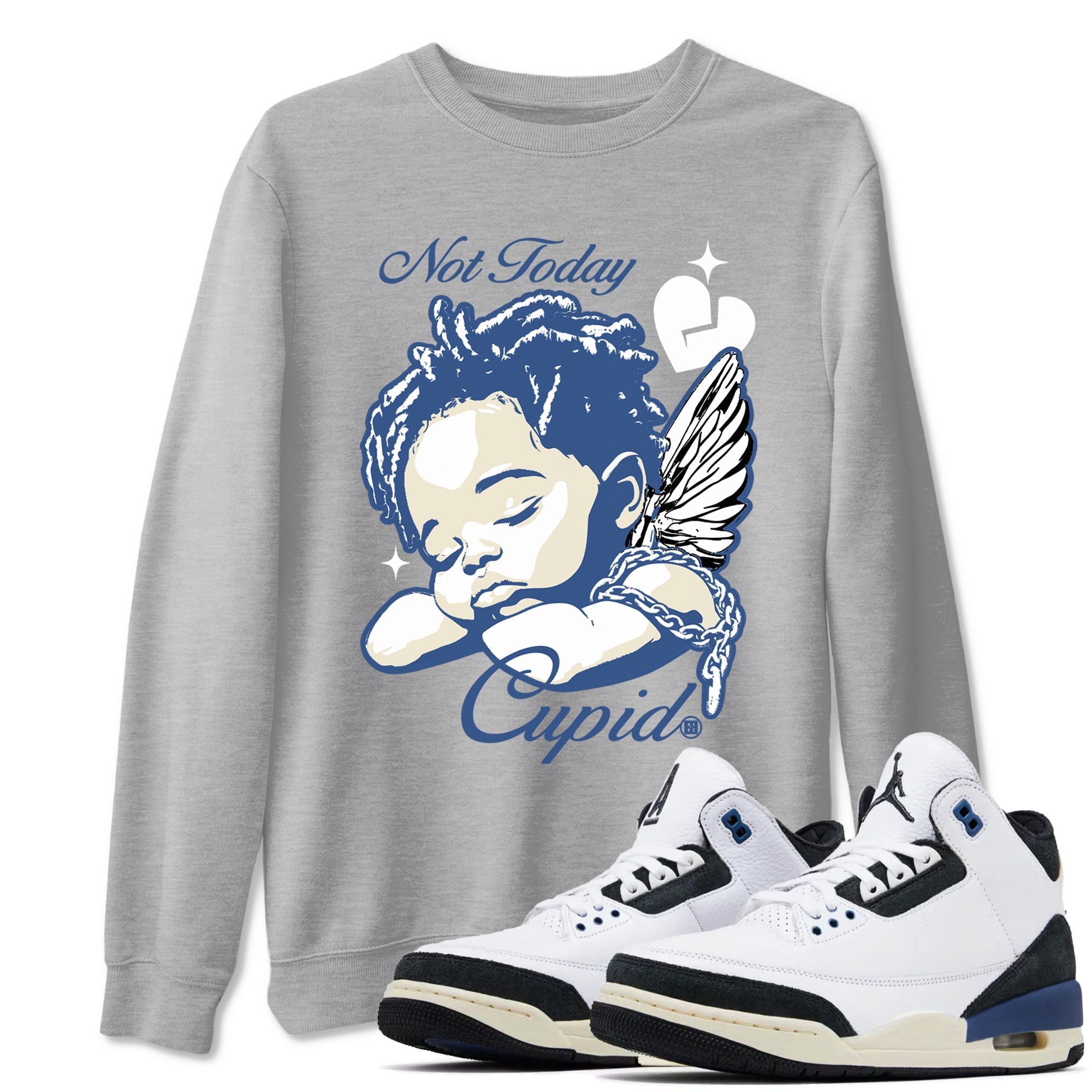 Not Today Cupid snkmatch Tees - Air Jordan 3 A Ma Maniere x Diffused Blue