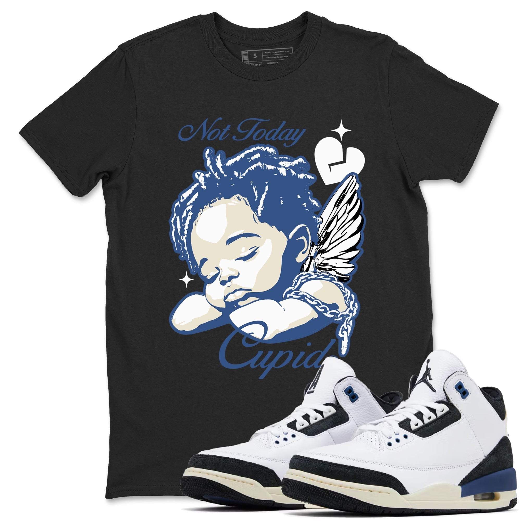 Not Today Cupid snkmatch Tees - Air Jordan 3 A Ma Maniere x Diffused Blue