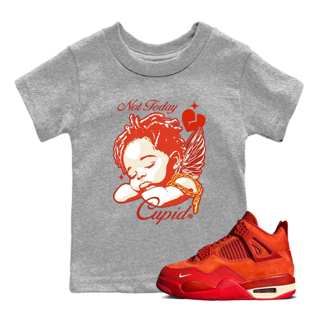 Not Today Cupid snkmatch Tees Kids - Air Jordan 4 Brick By Brick