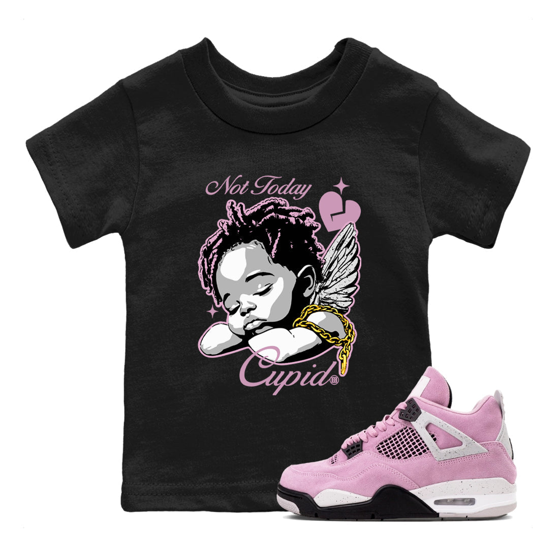 Not Today Cupid snkmatch Tees Kids - Air Jordan 4 Orchid