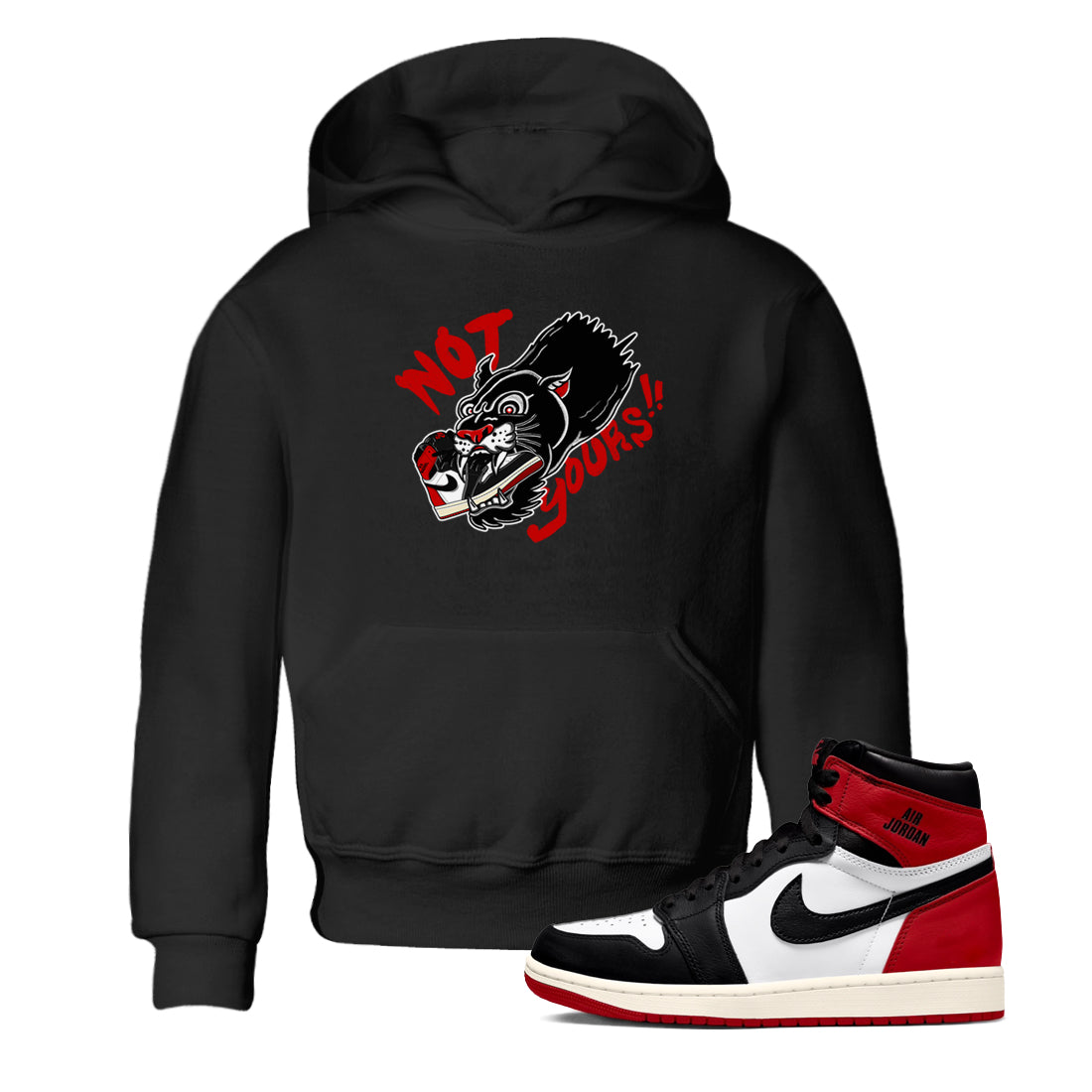 Not Yours snkmatch Tees Kids - Air Jordan 1 Black Toe Reimagined