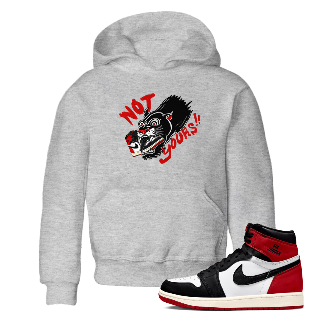 Not Yours snkmatch Tees Kids - Air Jordan 1 Black Toe Reimagined