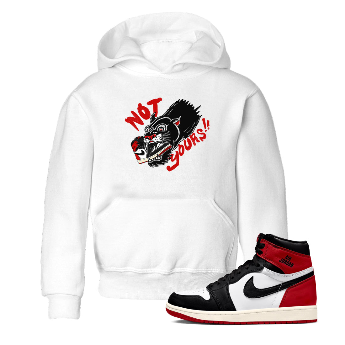 Not Yours snkmatch Tees Kids - Air Jordan 1 Black Toe Reimagined