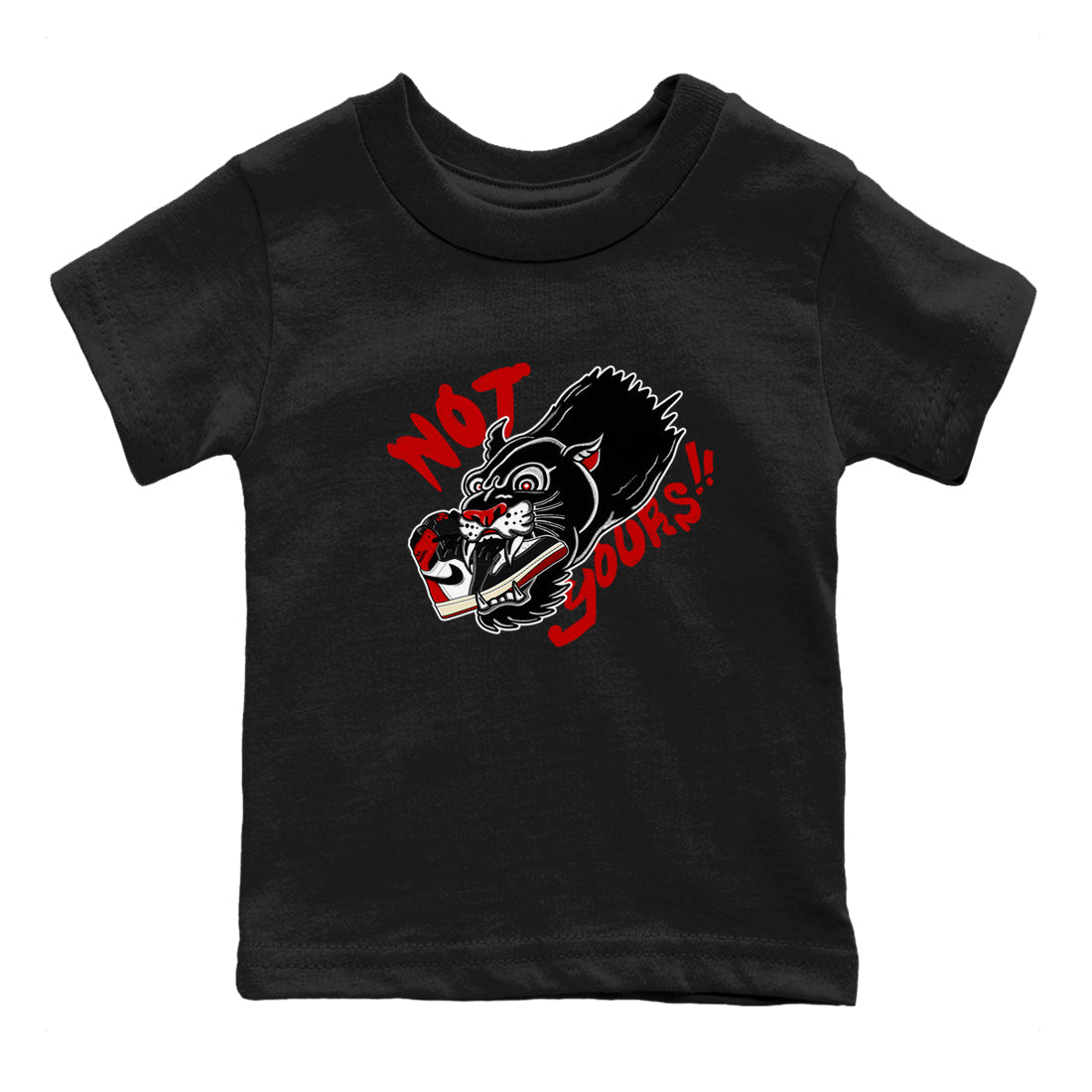 Not Yours snkmatch Tees Kids - Air Jordan 1 Black Toe Reimagined
