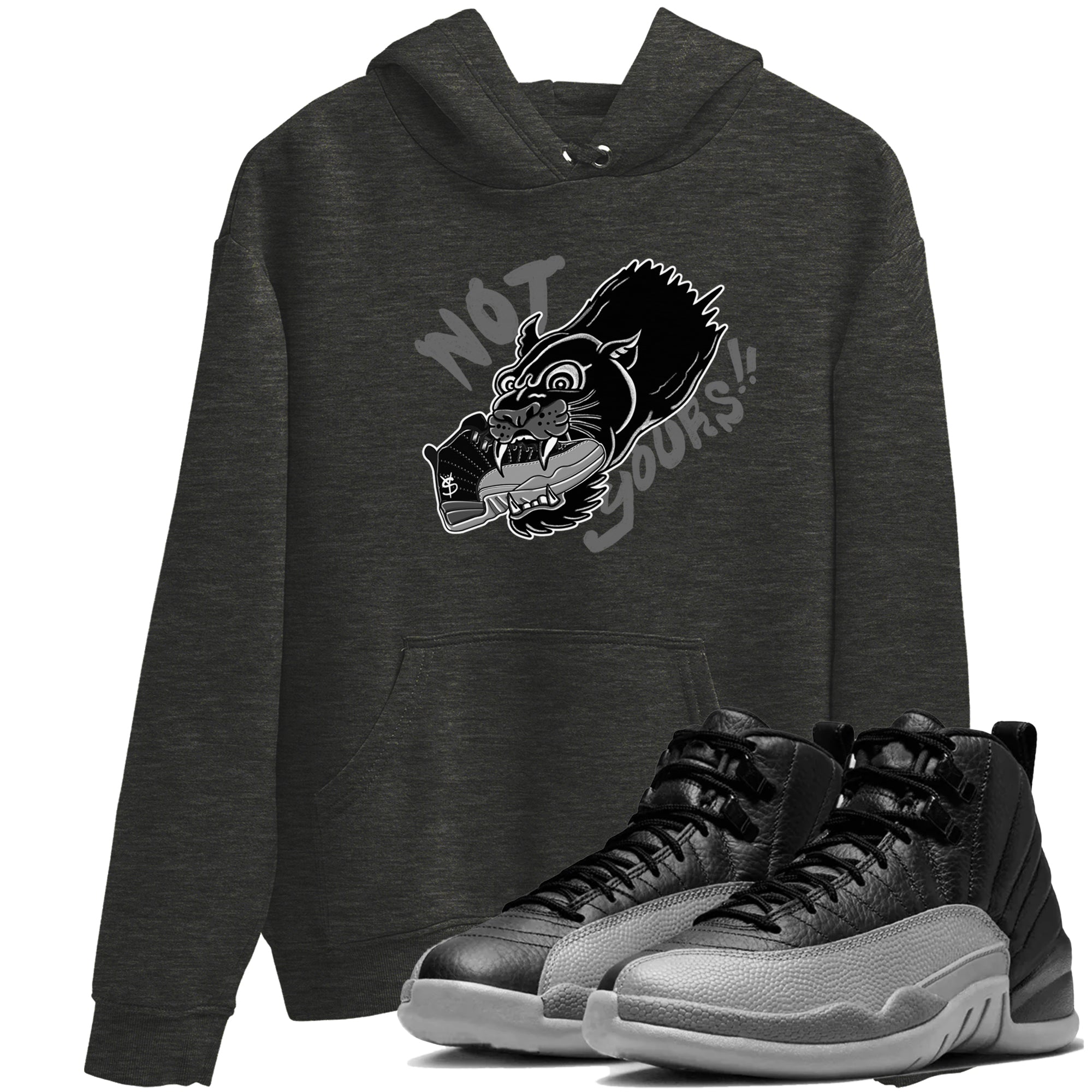 Not Yours snkmatch Tees - Air Jordan 12 Black Wolf Grey