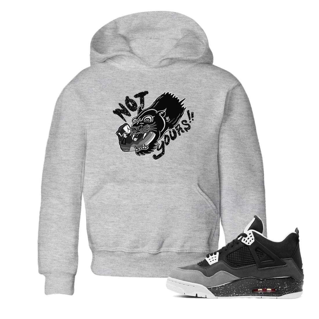 Not Yours snkmatch Tees Kids - Air Jordan 4 Fear
