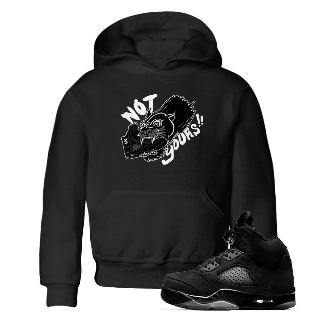Not Yours snkmatch Tees Kids - Air Jordan 5 Black Cat