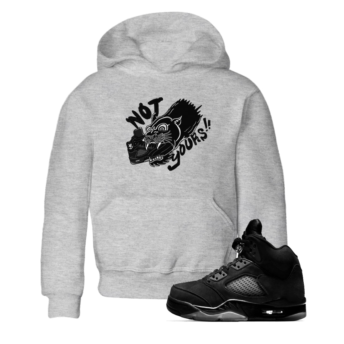 Not Yours snkmatch Tees Kids - Air Jordan 5 Black Cat