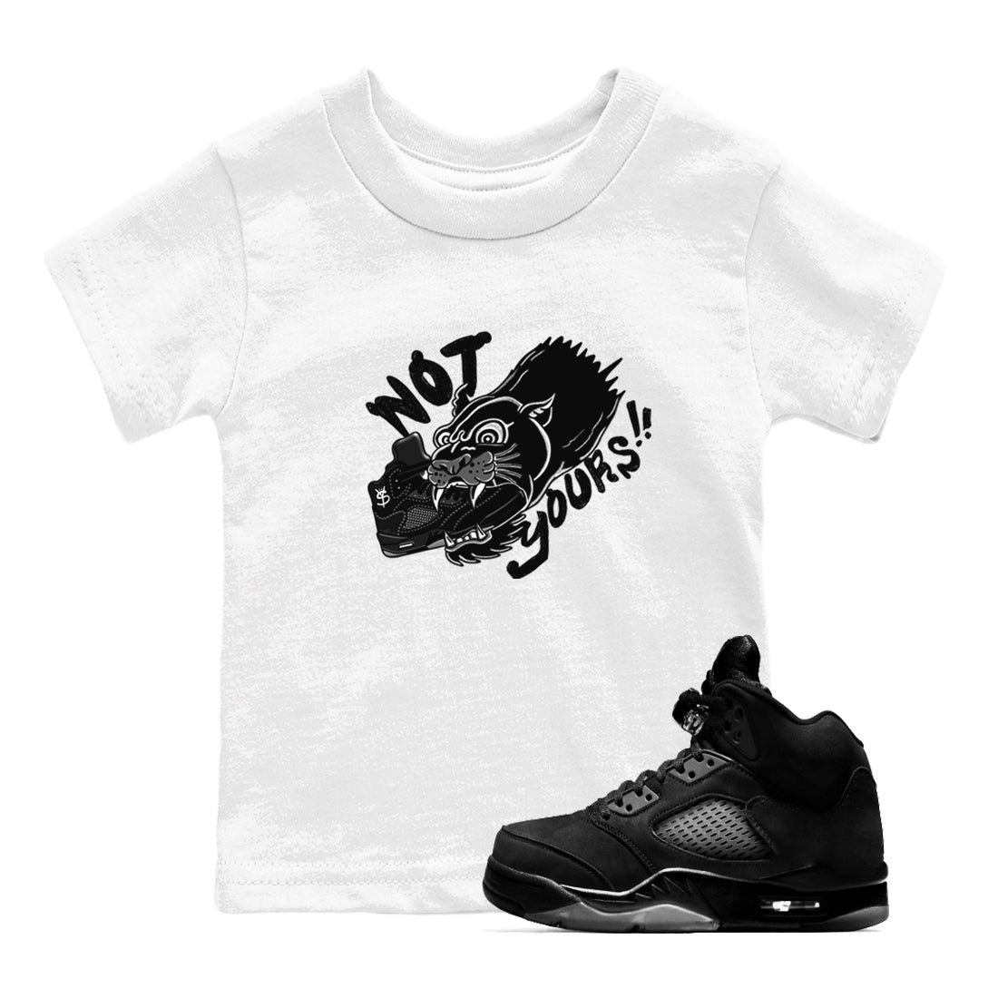 Not Yours snkmatch Tees Kids - Air Jordan 5 Black Cat