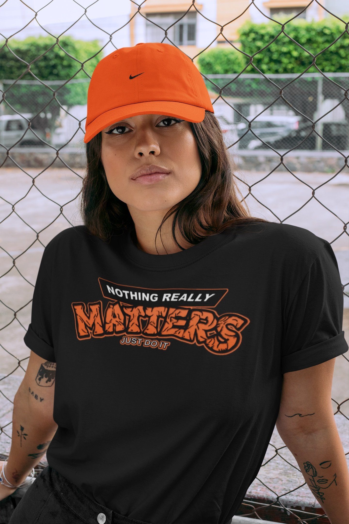Nothing Matters Unisex Tops - Air Jordan 1 Electro Orange